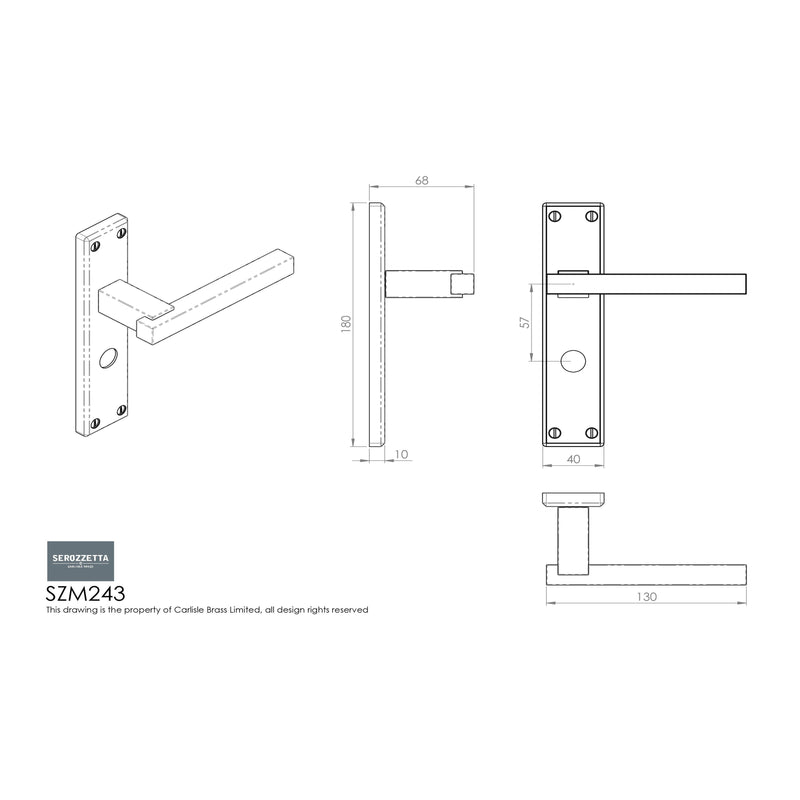 Serozzetta - Serozzetta Stratus Lever on WC Backplate - Polished Chrome - SZM243CP - Choice Handles