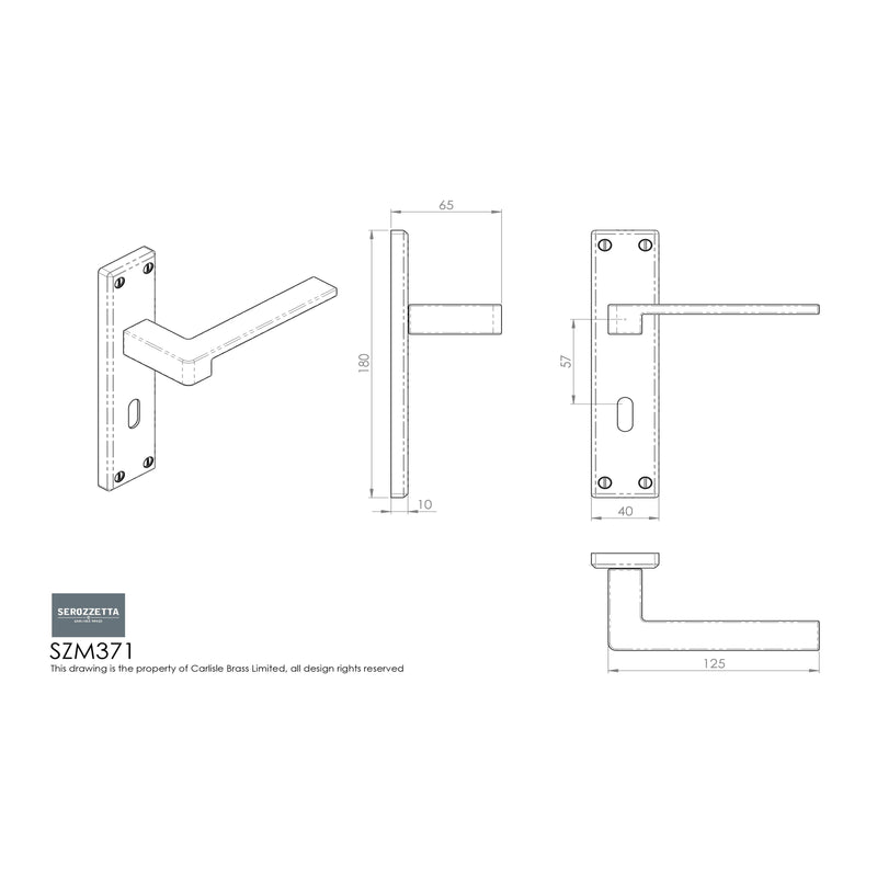 Serozzetta - Serozzetta Equi Lever on Lock Backplate - Satin Chrome - SZM371SC - Choice Handles