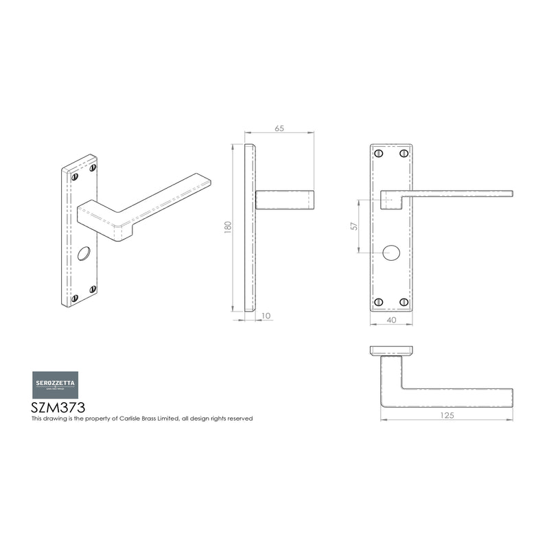 Serozzetta - Serozzetta Equi Lever on WC Backplate - Satin Chrome - SZM373SC - Choice Handles