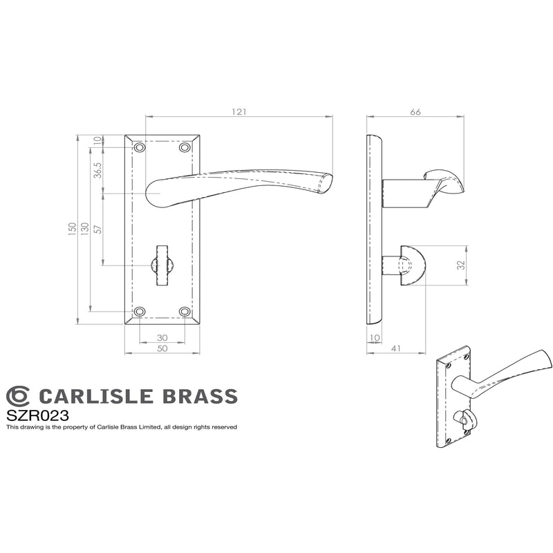 Serozzetta - Serozzetta Venti Lever on Bathroom Backplate - Satin Nickel - SZR023SN - Choice Handles