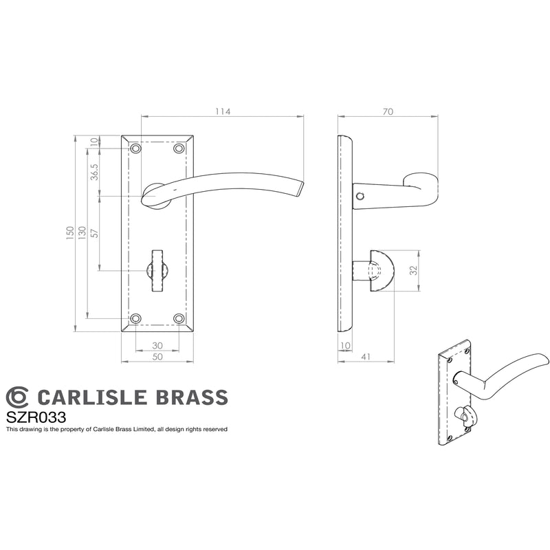 Serozzetta - Serozzetta Trenta Lever on Bathroom  Backplate - Satin Nickel - SZR033SN - Choice Handles