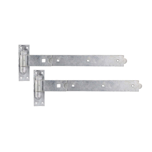 Spira Brass - Hook and Band Hinge - Straight 12" - 300mm  - Galvanised - 7153 - Choice Handles