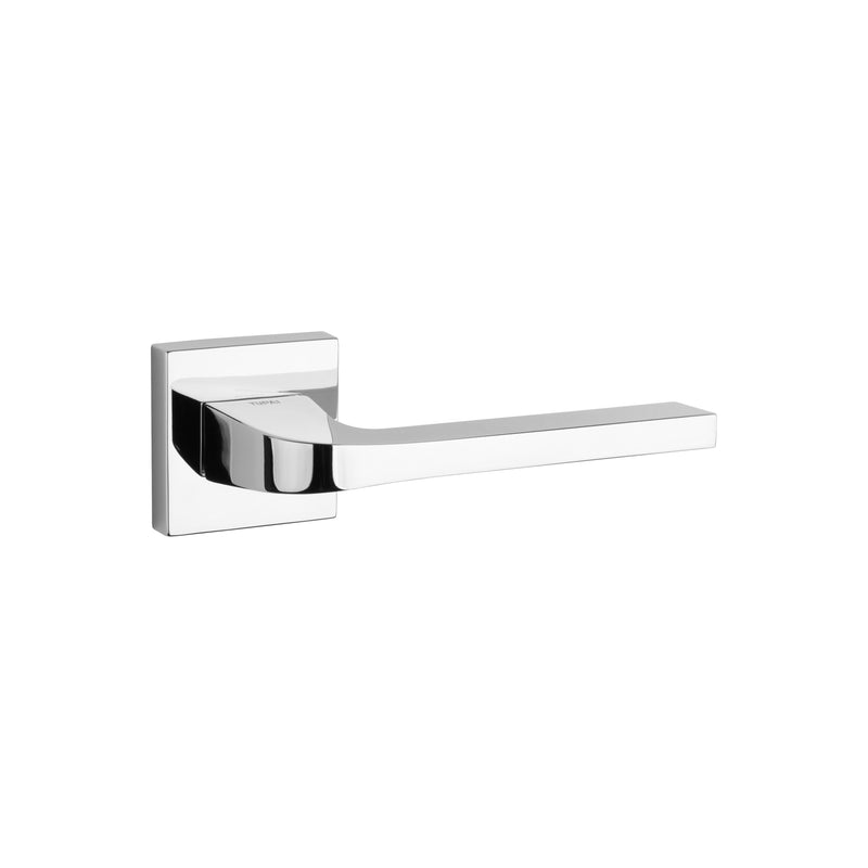 Tupai Rapido CurvaLine Valbona Lever Door Handle on Square Rose - Bright Polished Chrome - T3097SPC