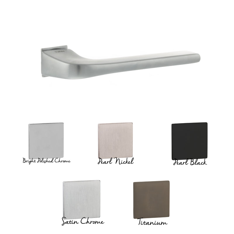 Tupai Rapido 5S Line Canha Lever Door Handle on Concealed Square Rose - Pearl Nickel - T4007CSPL