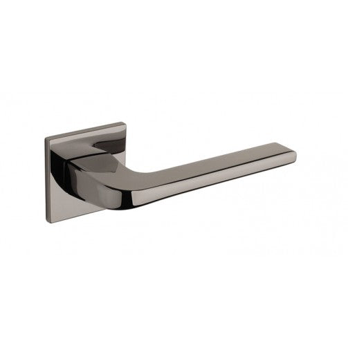 Tupai Rapido 5S Line Canha Lever Door Handle on 5mm Slimline Square Rose - Black Satin Nickel - T4007S5SBSN