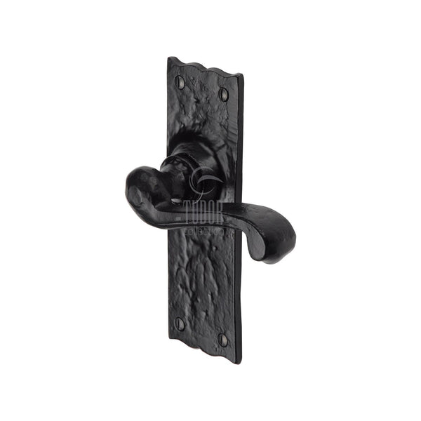 The Tudor Door Handle Lever Latch Shropshire Design Black Iron - TC110 - Choice Handles