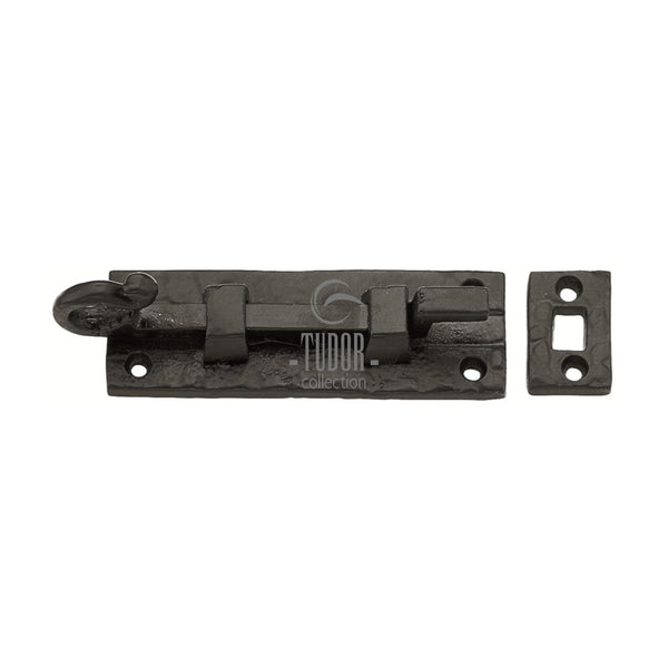 The Tudor Door Bolt Necked 4" Black Iron - TC159 102