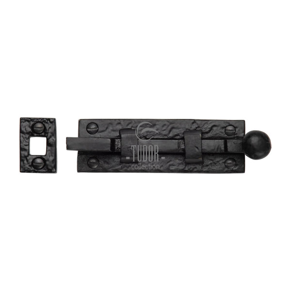 The Tudor Door Bolt Necked 4" Black Iron - TC169 102