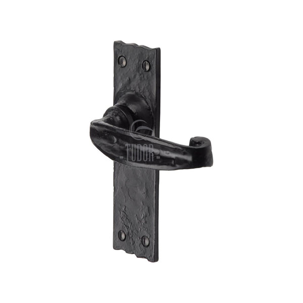 The Tudor Door Handle Lever Latch Wellington Design Black Iron - TC610 - Choice Handles