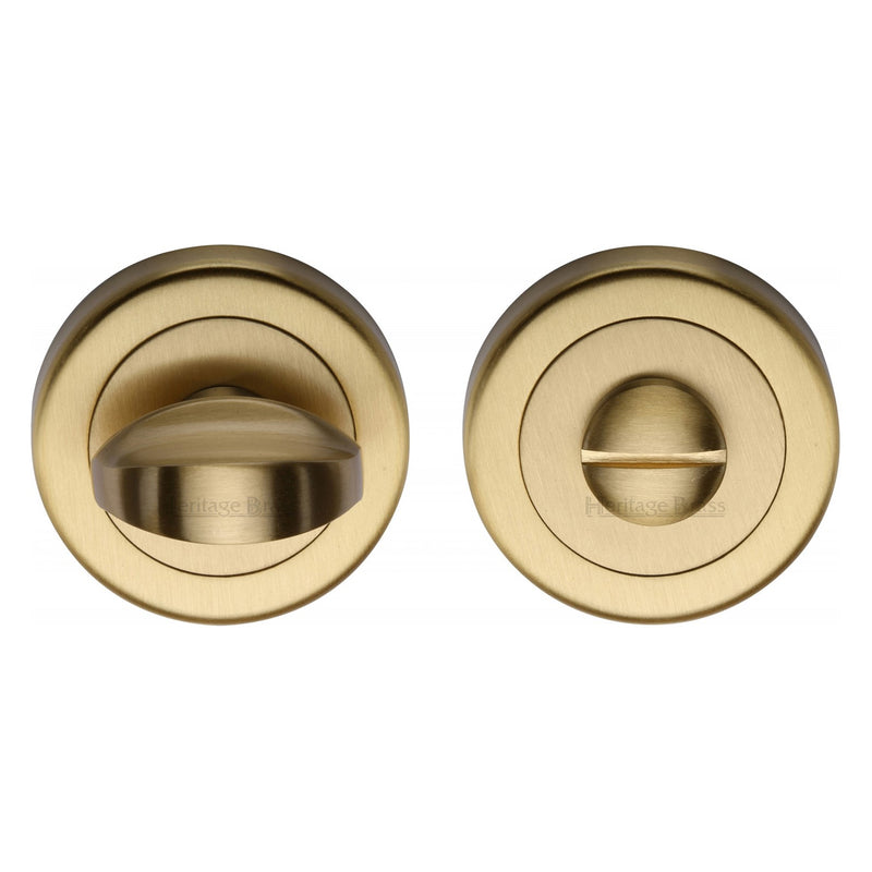 Heritage Brass Thumbturn & Emergency Release for Bathroom & Bedroom Doors Satin Brass finish - V0678-SB - Choice Handles