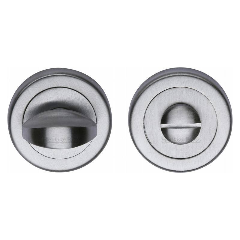 Heritage Brass Thumbturn & Emergency Release  for Bathroom & Bedroom Doors  Satin Chrome finish - V0678-SC - Choice Handles