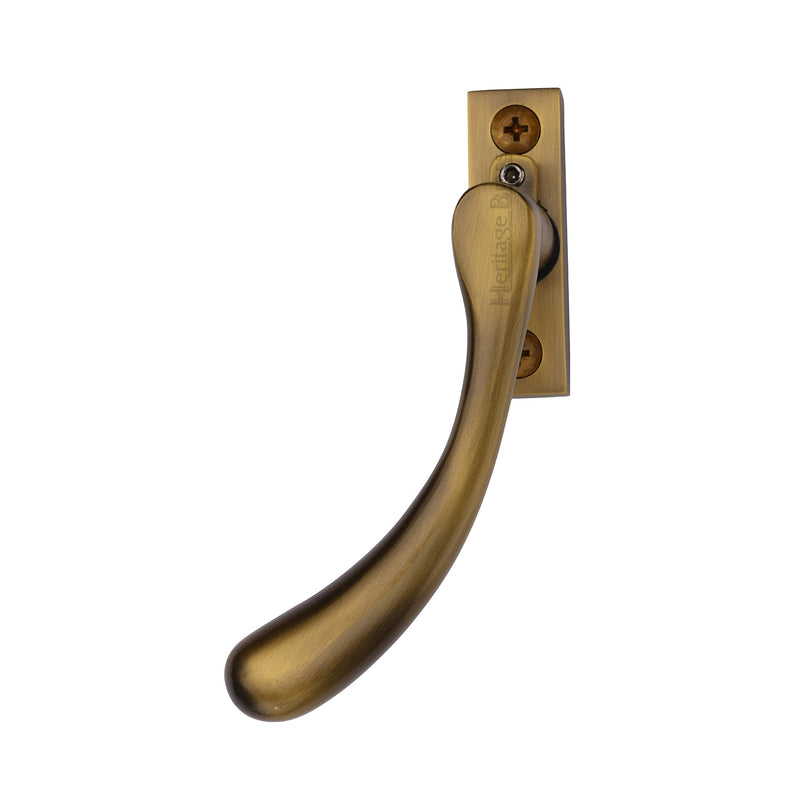 Heritage Brass Left-Handed Espagnolette Handle Ball Design Antique Brass finish - V1009L-LH-AT