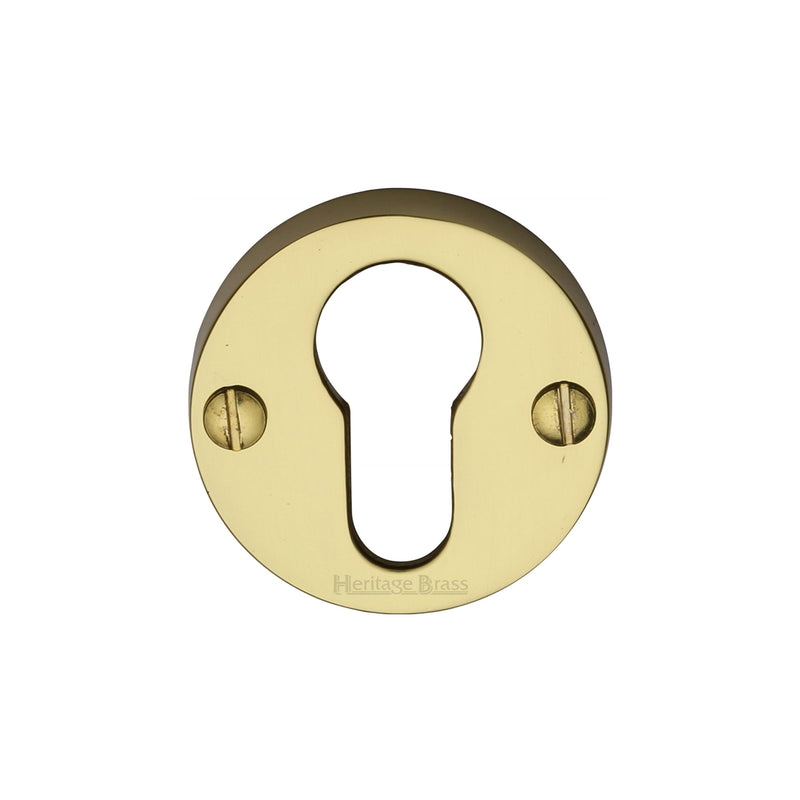 Heritage Brass Euro Profile Cylinder Escutcheon Polished Brass finish - V1012-PB - Choice Handles