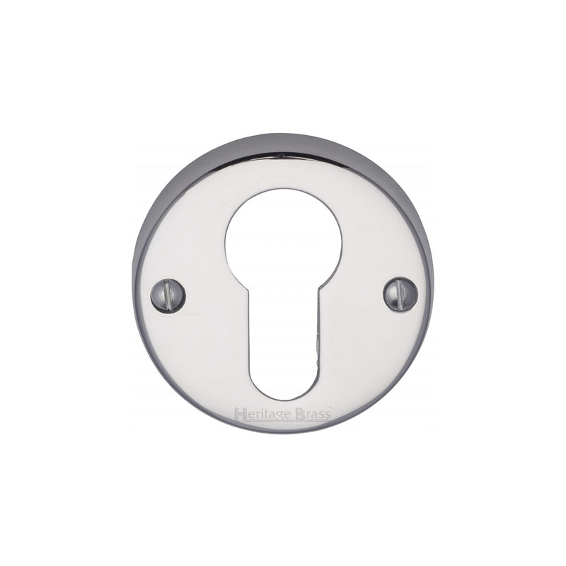 Heritage Brass Euro Profile Cylinder Escutcheon Polished Chrome finish - V1012-PC - Choice Handles