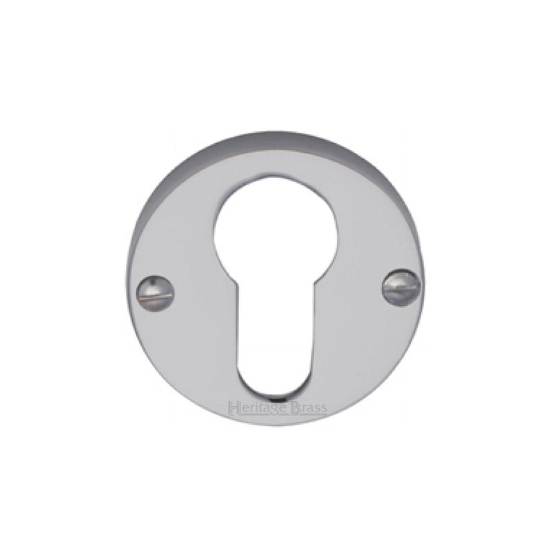 Heritage Brass Euro Profile Cylinder Escutcheon Satin Chrome finish - V1012-SC - Choice Handles