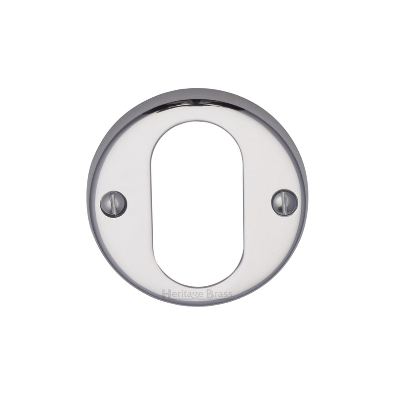 Heritage Brass Oval Profile Cylinder Escutcheon Polished Chrome finish - V1013-PC - Choice Handles