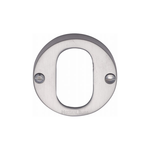 Heritage Brass Oval Profile Cylinder Escutcheon Satin Chrome finish - V1013-SC - Choice Handles