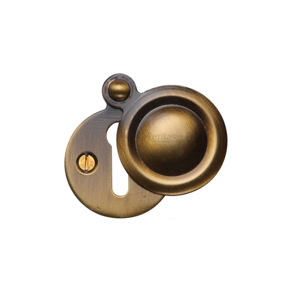 Heritage Brass Covered Keyhole Round Antique finish - V1020-AT - Choice Handles