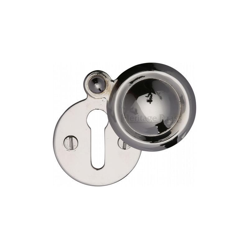 Heritage Brass Covered Keyhole Round Polished Nickel finish - V1020-PNF - Choice Handles