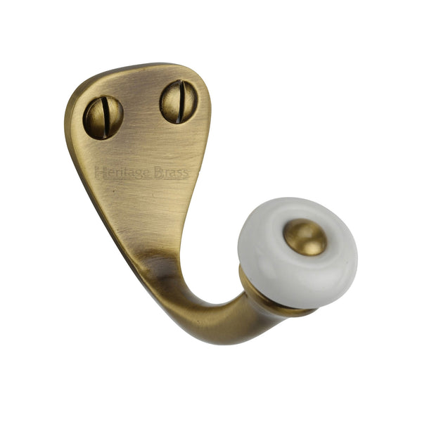 Heritage Brass Single Robe Hook Antique Finish - V1044-AT