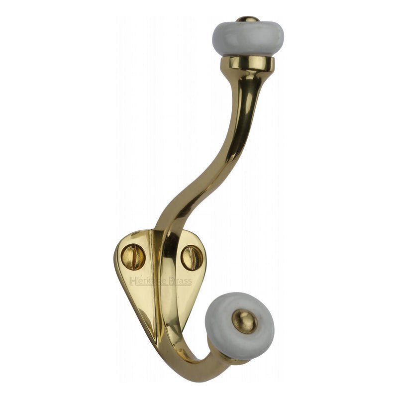 Heritage Brass Hat & Coat Hook Polished Brass finish - V1048-PB