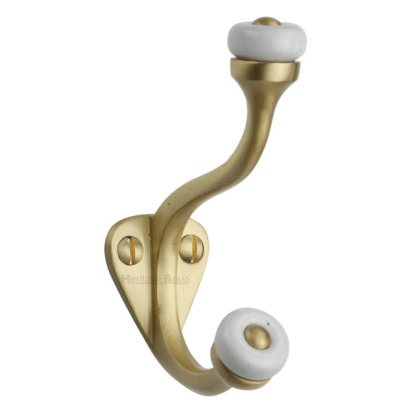 Heritage Brass Hat & Coat Hook Satin Brass Finish - V1048-SB