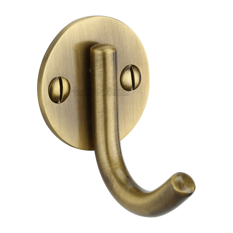 Heritage Brass Single Robe Hook Antique Finish - V1064-AT