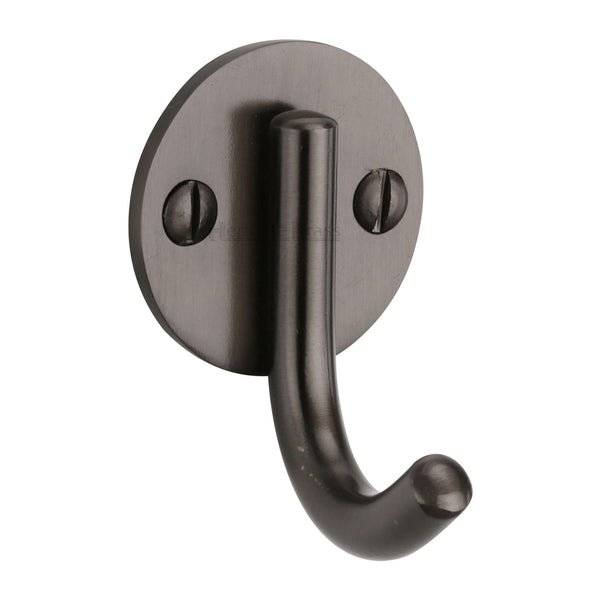 Heritage Brass Single Robe Hook Matt Bronze Finish - V1064-MB