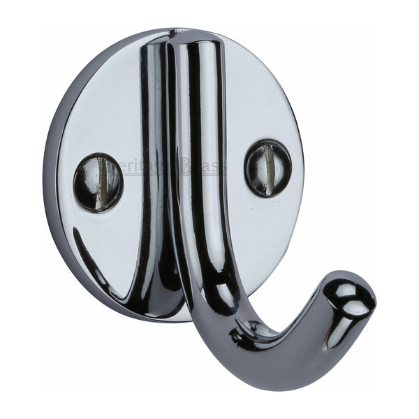 Heritage Brass Single Robe Hook Polished Chrome finish - V1064-PC