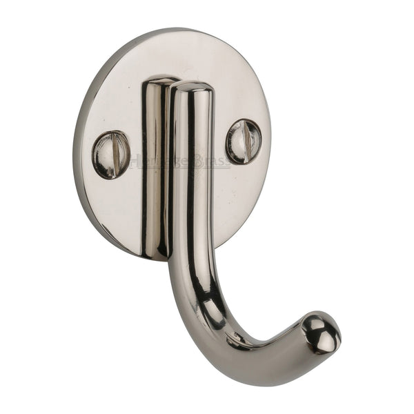 Heritage Brass Single Robe Hook Polished Nickel - V1064-PNF