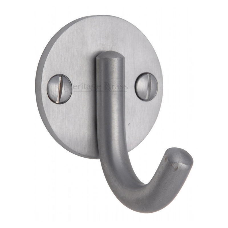 Heritage Brass Single Robe Hook Satin Chrome finish - V1064-SC