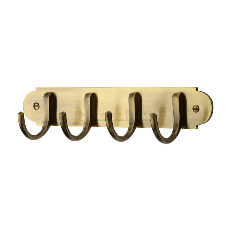 Heritage Brass Coat Hooks on Plate Antique Finish - V1079-AT