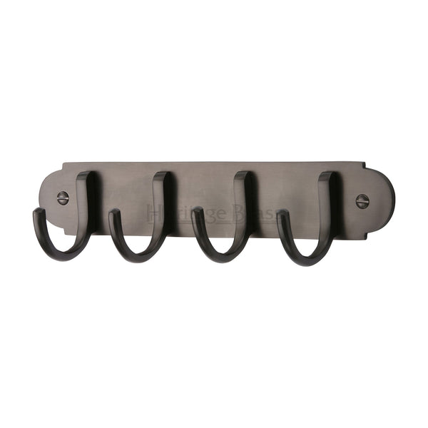 Heritage Brass Coat Hooks on Plate Matt Bronze Finish - V1079-MB