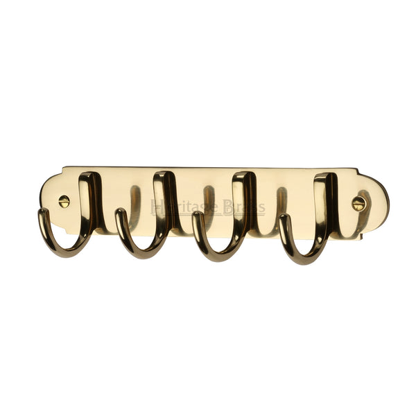 Heritage Brass Coat Hooks on Plate Polished Brass finish - V1079-PB