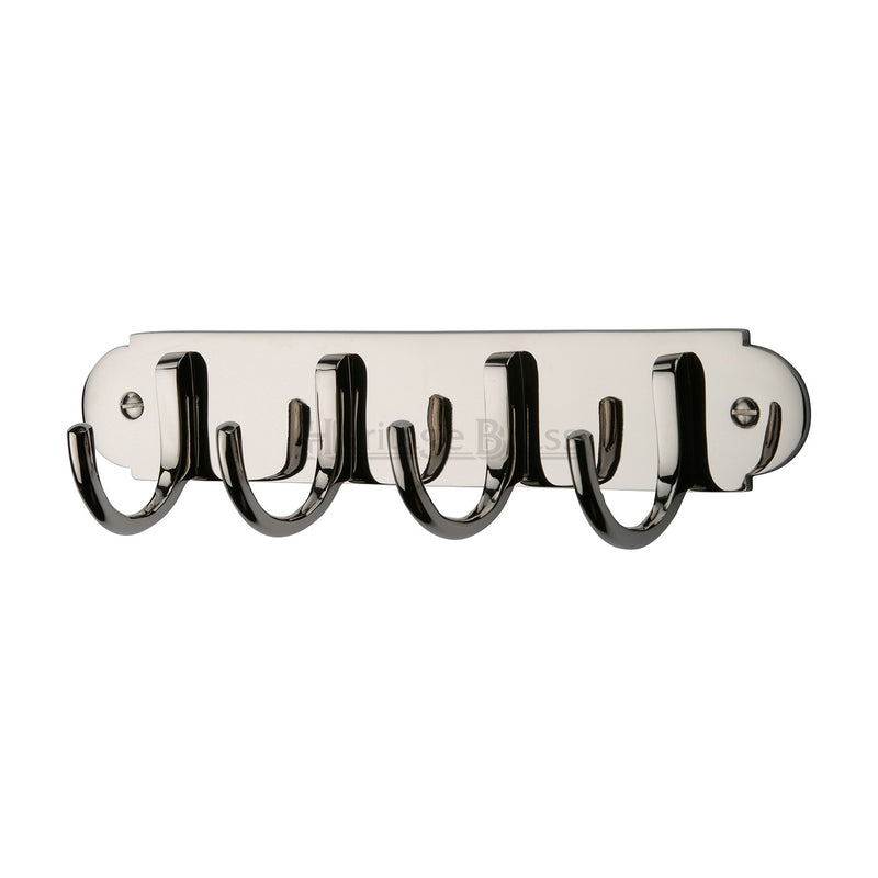 Heritage Brass Coat Hooks on Plate Polished Nickel - V1079-PNF