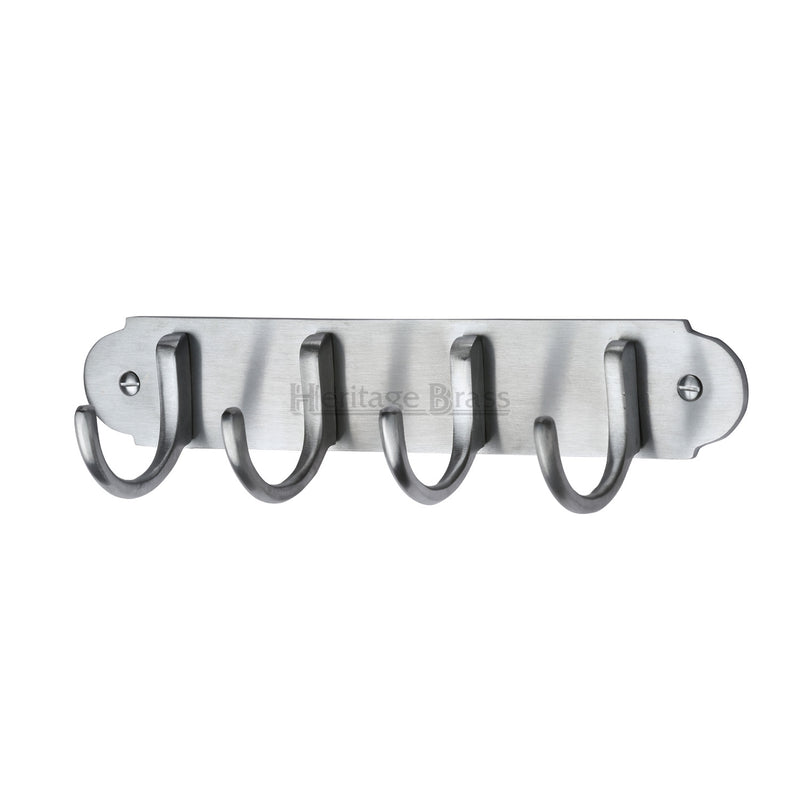 Heritage Brass Coat Hooks on Plate Satin Chrome finish - V1079-SC