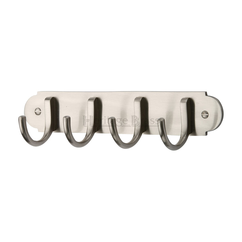 Heritage Brass Coat Hooks on Plate Satin Nickel Finish - V1079-SN