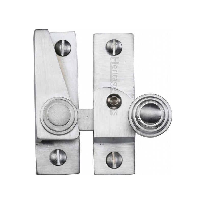 Heritage Brass Sash Fastener Lockable Satin Chrome Finish - V1104L-SC