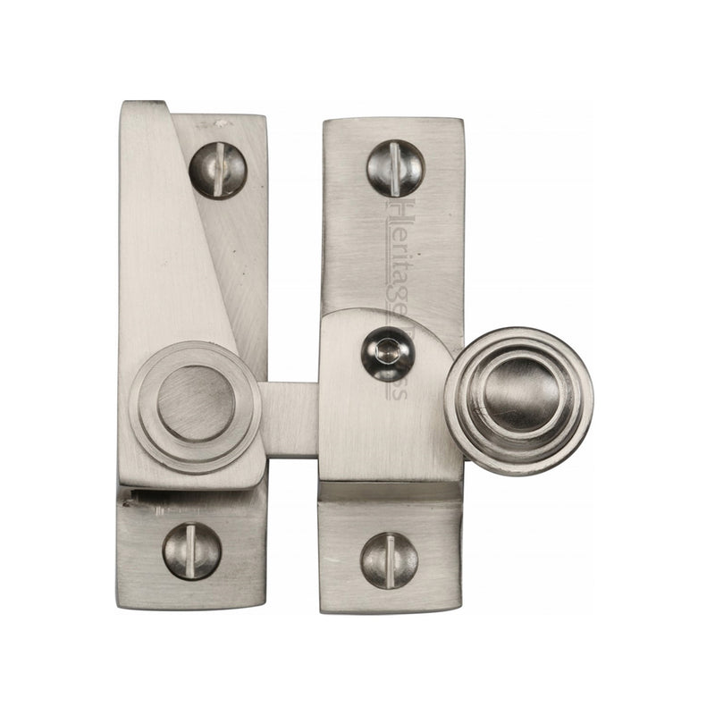 Heritage Brass Sash Fastener Lockable Satin Nickel Finish - V1104L-SN