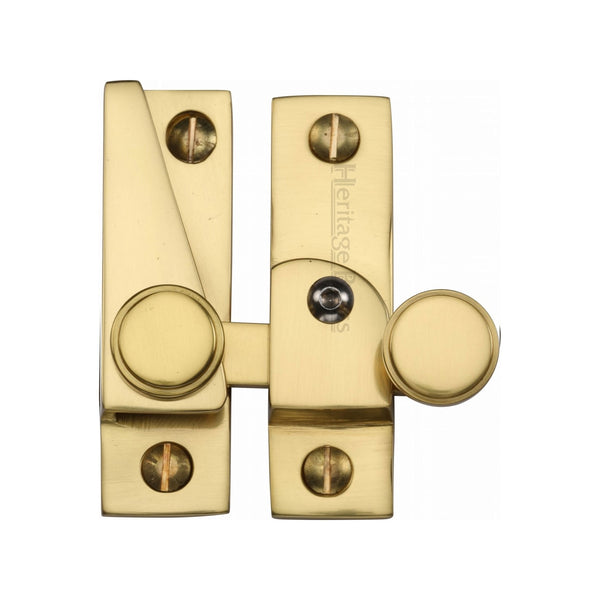 Heritage Brass Sash Fastener Lockable Polished Brass Finish - V1106L-PB