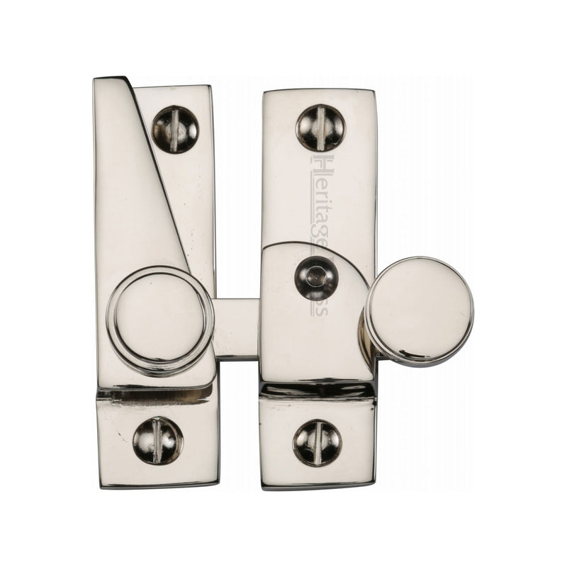 Heritage Brass Sash Fastener Lockable Polished Nickel Finish - V1106L-PNF