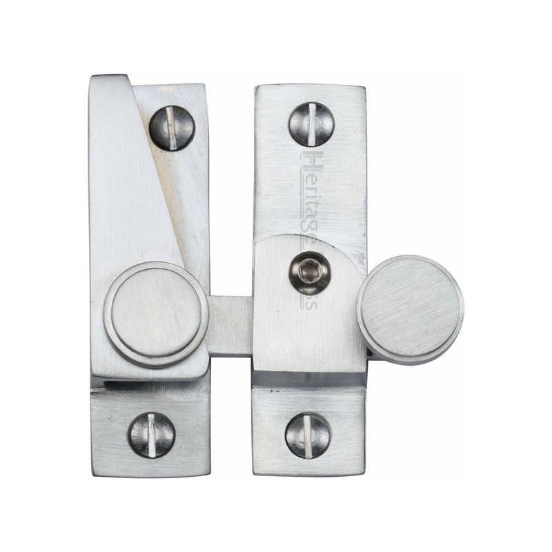 Heritage Brass Sash Fastener Lockable Satin Chrome Finish - V1106L-SC