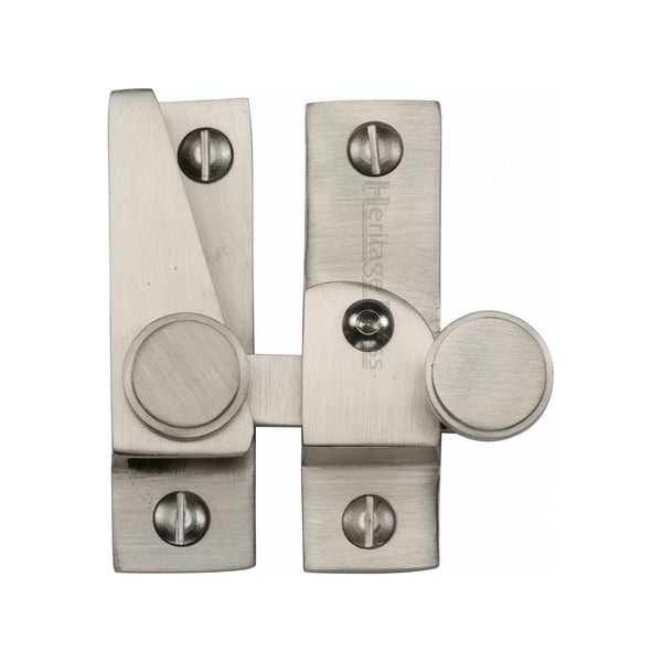 Heritage Brass Sash Fastener Lockable Satin Nickel Finish - V1106L-SN