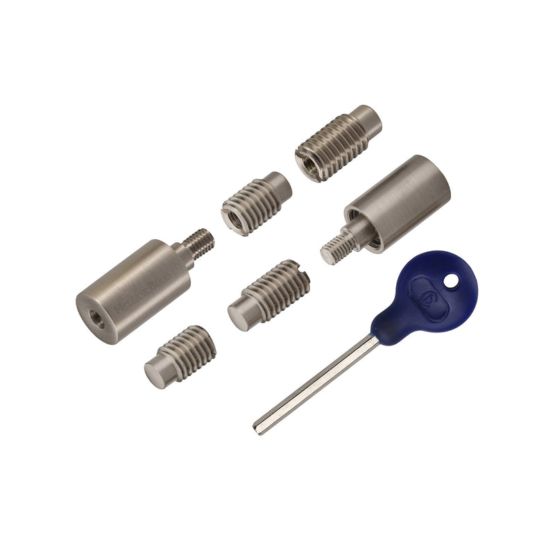 Heritage Brass Sash Window Stop (pair) with key Satin Nickel - V1108-SN