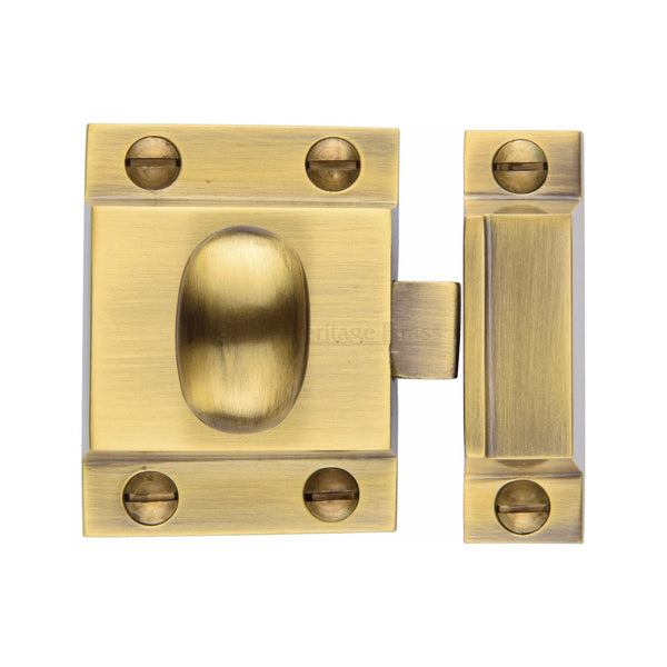 Heritage Brass Cupboard Latch with Oval Turn Antique Brass Finish
 - V1112-AT - Choice Handles