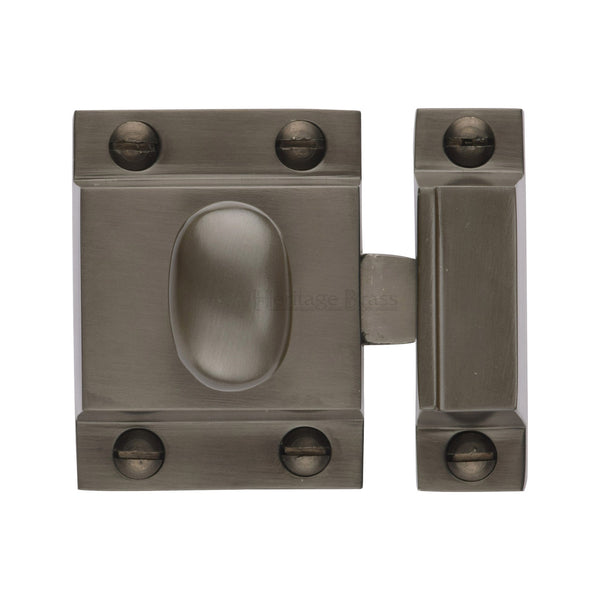 Heritage Brass Cupboard Latch with Oval Turn Matt Bronze Finish
 - V1112-MB - Choice Handles