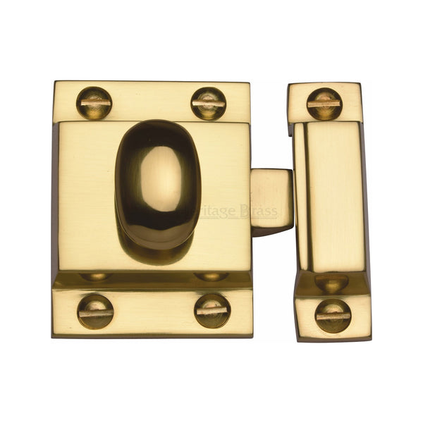 Heritage Brass Cupboard Latch with Oval Turn Polished Brass Finish
 - V1112-PB - Choice Handles