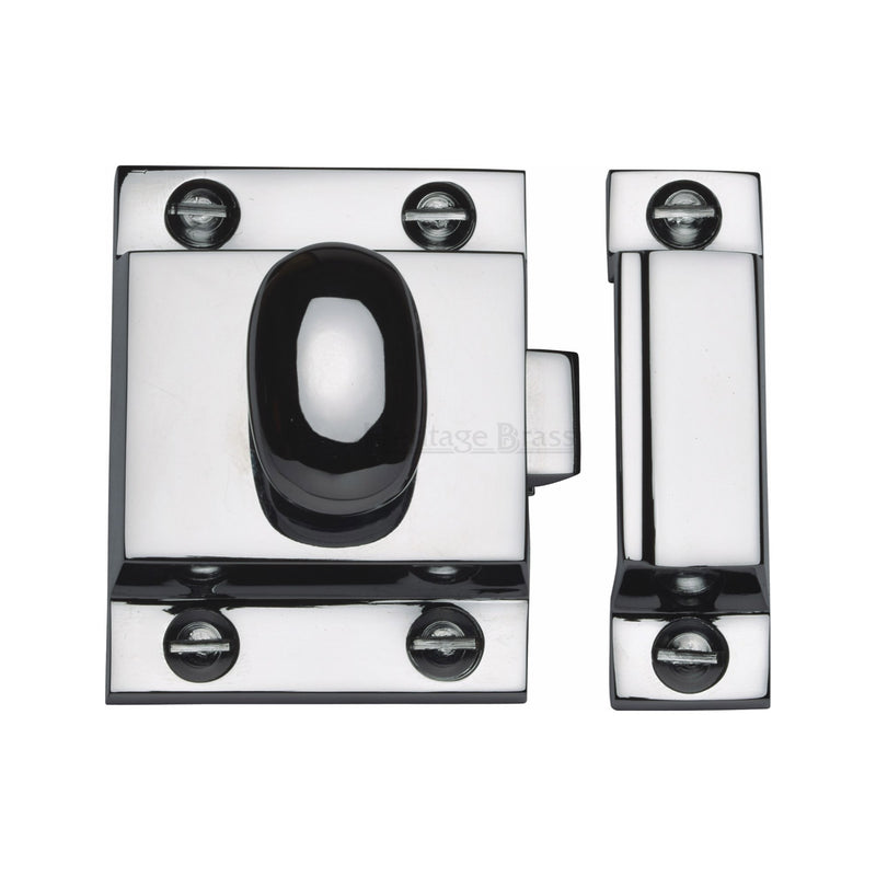 Heritage Brass Cupboard Latch with Oval Turn Polished Chrome Finish
 - V1112-PC - Choice Handles