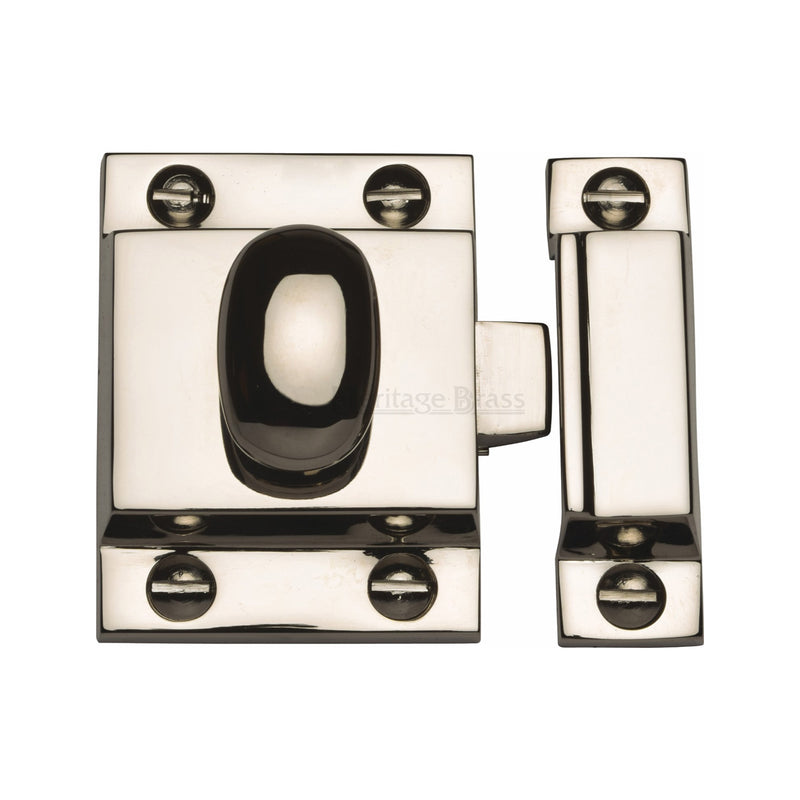 Heritage Brass Cupboard Latch with Oval Turn Polished Nickel
 - V1112-PNF - Choice Handles