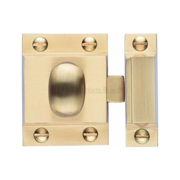 Heritage Brass Cupboard Latch with Oval Turn Satin Brass Finish
 - V1112-SB - Choice Handles